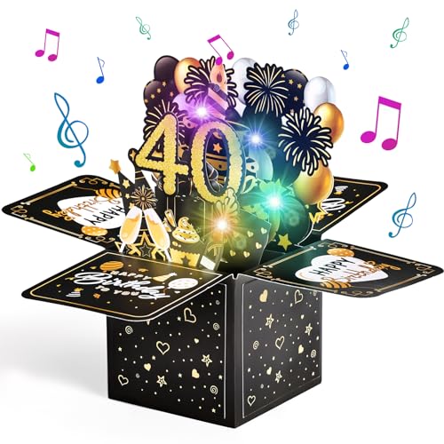 Oferta Joyoldelf Felicitacion 40 Tarjetas Musicales Up Tarjeta 3D, Aniversario Para Mujer Novio Padre