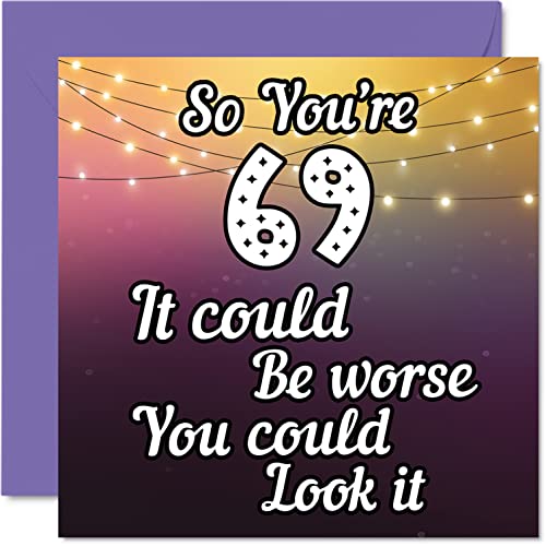 Comprar Divertidas tarjetas cumpleaños número 69 para hombres y mujeres – Look It – Divertida tarjeta cumpleaños para papá mamá abuelo niñera abuela tío y primo tarjetas felicitación Cumpleaños 145 mm Ofertas 2024 | regaloscumple.com