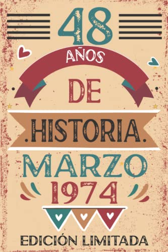 Comprar 48 Años De Historia Marzo 1974: 48 años. Libro visitas cuaderno 110 páginas felicitaciones idea regalo BlackFriday regalo Para la esposa novia mujer La madre Top Precio 2024 | regaloscumple.com