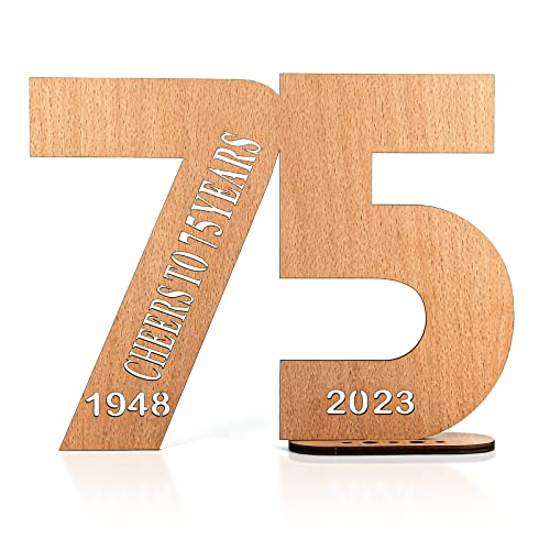 Consigue ahora Giftota - 2023 Tarjeta felicitacion 75 años Cumpleaños Regalos - BlackFriday Aniversario Bodas Regalos - DIY Ideas Originales Postal Cartel - Madera Libro Visitas - 1948-2023(75th) Ofertas 2024 | regaloscumple.com