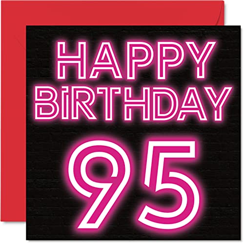 Consigue ahora Divertidas tarjetas Catálogo cumpleaños 95 para hombres y mujeres brillo neón tarjeta feliz cumpleaños para bisabuelo abuelo niñera abuela abuela abuela abuela abuela abuela abuela papá Ofertas 2024 | regaloscumple.com