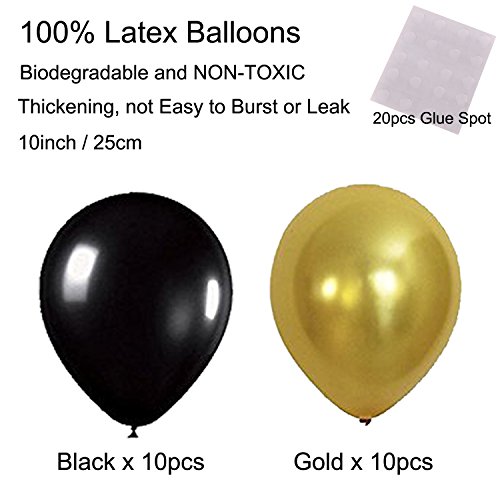 Mejores precios Zerodeco Decoración   la Fiesta   cumpleaños  Abanico   Papel   la Pancarta Black Gold cumpleaños Happy Pom poms cuelga remolinos y Globos como decoración   la Fiesta   cumpleaños