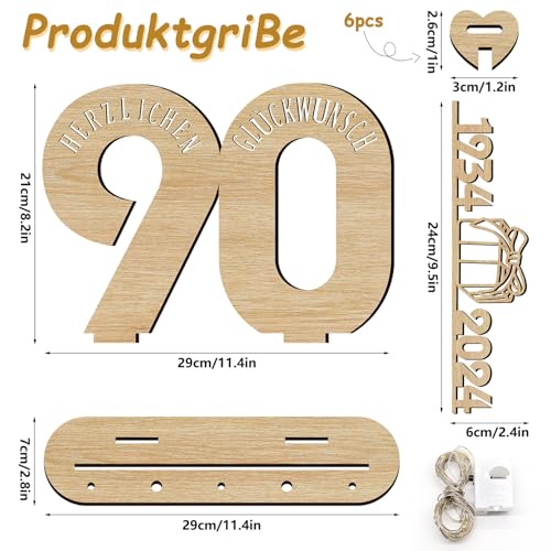 Ofertas de última hora Idota Placa   madera para regalo   90 cumpleaños 2024 con libro   visitas LED  regalo   dinero  cumpleaños   madera  90 cumpleaños hombre placa   madera  90 cumpleaños libro   visitas