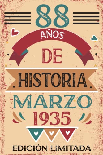 Comprar 88 Años De Historia Marzo 1935: Libro visitas cuaderno 110 páginas felicitaciones idea regalo Catálogo regalo Para la esposa novia mujer La madre Top Precio 2024 | regaloscumple.com