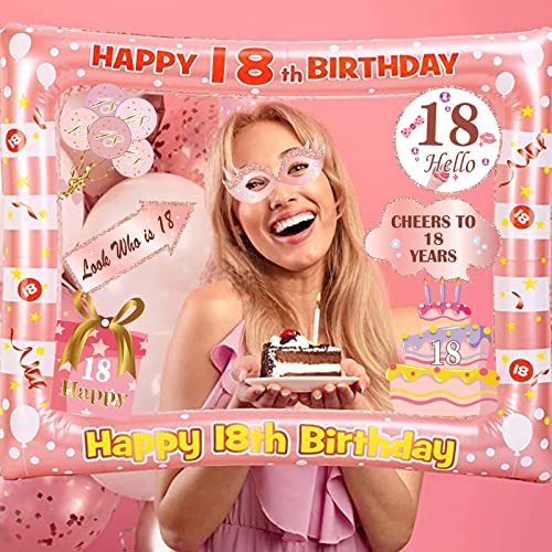 Comprar en Amazon LMSHOWOWO Marco Fotos Inflable Oro Rosa, 30 Piezas 18 Cumpleaños Photo