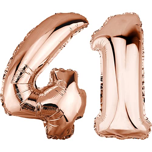 Consigue ahora DekoRex Globo papel aluminio oro rosa 40 Regalos cm decoración para cumpleaños aniversario boda (número 41) Ofertas 2025 | regaloscumple.com