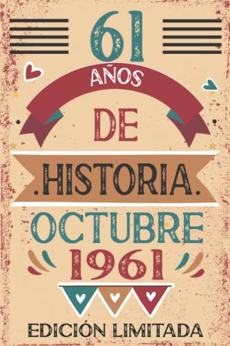 Consigue ahora 61 Años De Historia Octubre 1961: Libro visitas cuaderno 110 páginas felicitaciones idea Navidad regalo regalo Para la esposa novia mujer La madre Top Precio 2024 | regaloscumple.com