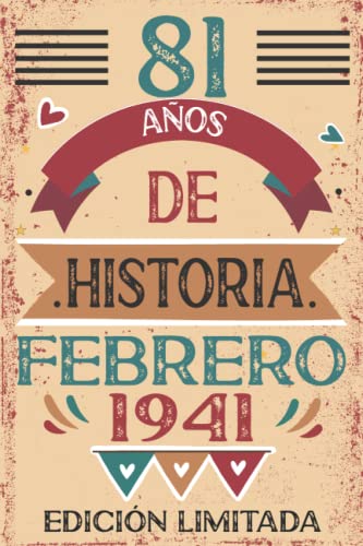 Comprar 81 Años De Historia Febrero 1941: 81 años. Libro visitas cuaderno 110 páginas felicitaciones idea BlackFriday regalo regalo Para la esposa novia mujer La madre Rebajas 2024 | regaloscumple.com
