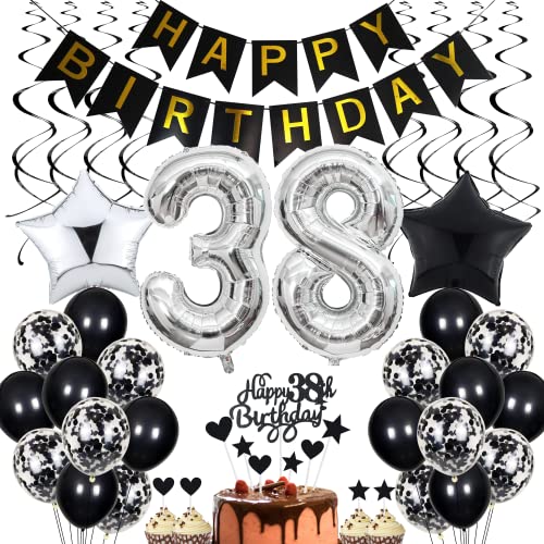 Consigue ahora Cumpleaños Decoraciones 38 Cumpleaños Decoración Torta Negra Cumpleaños 38 Hombres Decoración Fiesta Blanco y Negro 38 Cumpleaños Mujer Hombre Decoración Torta 38 Cumpleaños Hombre Mujer Decoración Cumpleañ Ofertas 2024 | regaloscumple.com