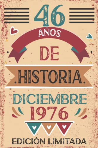 Comprar 46 Años De Historia Diciembre 1976: Libro visitas cuaderno 110 páginas felicitaciones idea regalo regalo Para la esposa novia mujer La Catálogo madre Top Precio 2023 | regaloscumple.com