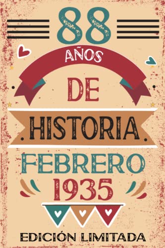 Comprar 88 Años De Historia Febrero 1935: Libro visitas cuaderno 110 páginas Promoción felicitaciones idea regalo regalo Para la esposa novia mujer La madre Top Precio 2024 | regaloscumple.com