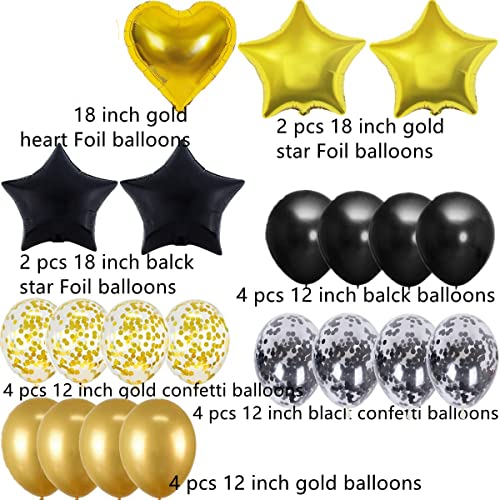 Ofertas Decoración 59 cumpleaños hombre Mujer decoración globo de oro negro