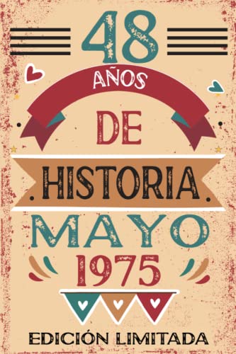 Comprar 48 Años De Historia Mayo 1975: Libro visitas cuaderno 110 páginas felicitaciones idea regalo regalo Para la esposa novia Cumpleaños mujer La madre Ofertas 2023 | regaloscumple.com
