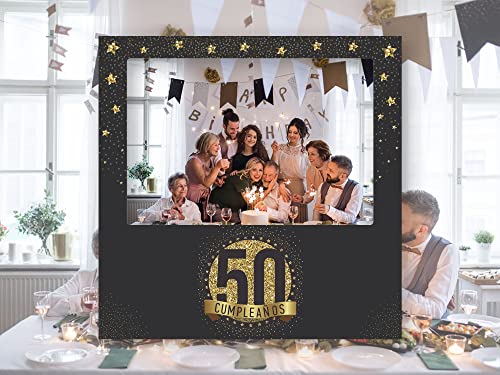 Ofertas Oedim Photocall Feliz 50 Cumpleaños, 80x80cm, Eventos o Celebraciones puntuales, Ventana Troquelada, Divertido