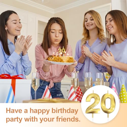 Top Precios 20th Vela de Cumpleaños con Purpurina Dorada y Diseño 3D