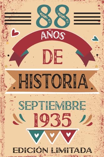 Comprar 88 Años De Historia Septiembre 1935: Libro visitas cuaderno 110 páginas felicitaciones idea Regalos regalo regalo Para la esposa novia mujer La madre Top Precio 2025 | regaloscumple.com