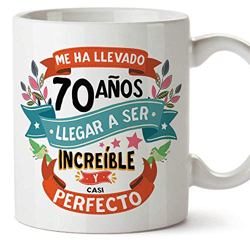 Comprar MUGFFINS Taza 70 Cumpleaños - "Me ha llevado 70 años llegar a ser increíble y Promoción casi perfecto - Regalos Desayuno Feliz Cumpleaños Top Precio 2024 | regaloscumple.com