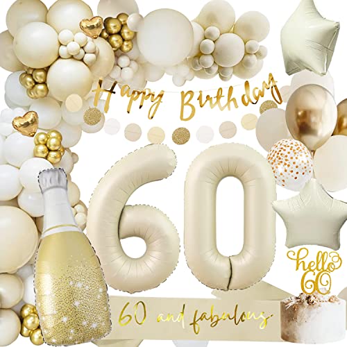 Consigue Navidad ahora Globos 60 Años Cumpleaños Oro Beige 60 Cumpleaños Niña Mujer Decoraciones Fiesta 60er Globos Cumpleaños Guirnalda y globos para Niño y Hombres Top Precio 2023 | regaloscumple.com
