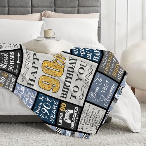 Comprar en Amazon Regalos número hombres, cumpleaños manta cumpleaños x pulgadas, 90 regalos cumpleaños