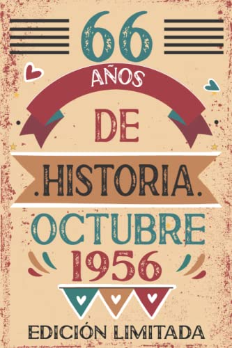 Comprar 66 Años De Historia Octubre 1956: Libro visitas cuaderno 110 páginas felicitaciones idea Catálogo regalo regalo Para la esposa novia mujer La madre Rebajas 2025 | regaloscumple.com