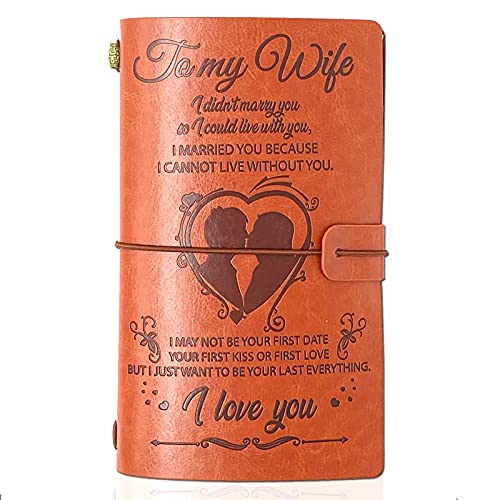 Comprar Ideas para regalar OMNIQI Diario cuero para el día San Valentín para esposa del marido a la esposa regalo cumpleaños diario retro personalizado cuaderno 10º 20º regalo boda tarjeta para ella mujer Rebajas 2024 | regaloscumple.com