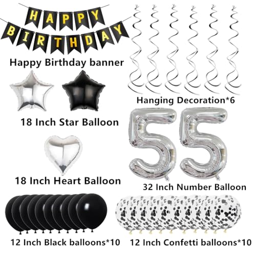 Mejores precios Cumpleaños 55 años hombres, Deco 55 cumpleaños hombre, Deco 55 globos