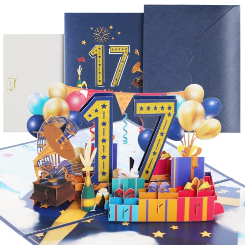 Consigue ahora Tarjeta cumpleaños 17º cumpleaños con sobre tarjeta 3D Pop Up 17 cumpleaños tarjeta feliz cumpleaños para niñas jóvenes amigos romance Ideas para regalar Top Precio 2024 | regaloscumple.com