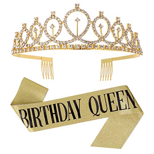 Comprar Tao pipe Corona Cumpleaños Cinturón Cumpleaños"Birthday Queen"Tiara Corona Diamantes Cumpleaños Imitación Decoración Fiesta Cumpleaños Niña Regalo Cumpleaños(Oro) Top Precio 2024 | regaloscumple.com