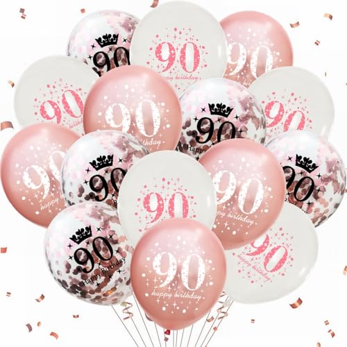 Comprar Yunchu Online Globos 90 cumpleaños Happy 90th Birthday Globos Rose Gold 90 Cumpleaños Decoración 90 Aniversario Fiesta Cumpleaños Decoración para Niñas Niños 90 Cumpleaños Aniversario Navidad Accesorios Ofertas 2024 | regaloscumple.com