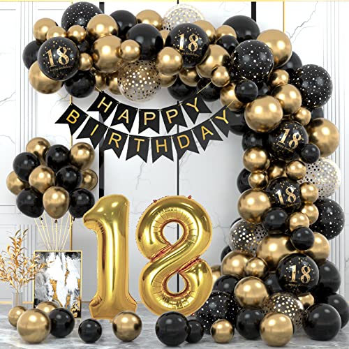 Comprar 18 Años Decoracion Cumpleaños Globos Navidad 18 Cumpleaños Niño Decoraciones Fiesta Oro Negro 18er Globos cumpleaños con Pancarta Feliz para niño y niña Dfiesta cumpleaño 18 Años Decoracione Top Precio 2024 | regaloscumple.com
