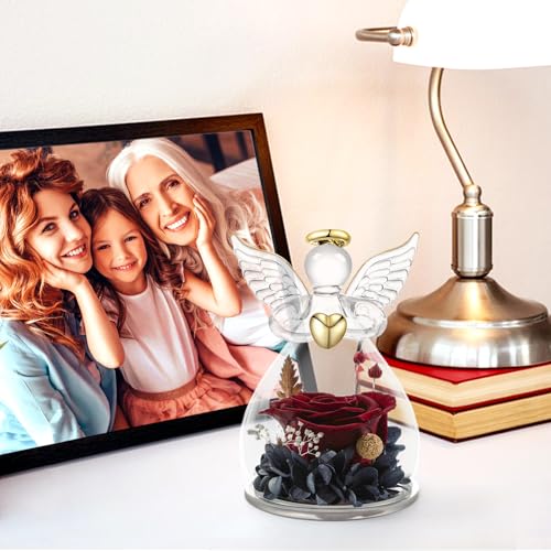 Ofertas de última hora Yamonic Rosa Eterna Regalo para Mama Flores Preservadas Regalo para Mujer Flore Eterna con Figura Ángel Regalo Cumpleaños Mujer Regalo Abuela Regalos Originales Navidad Mujer Regalo Dia   la Madre