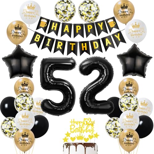 Consigue ahora Decoracion 52 años cumpleaños hombre mujer oro negro decoracion fiesta 52 años cumpleaños hombre mujer globos Cumpleaños 52 años cumpleaños decoración la torta 52 años globos cumpleaños 52 años hombre Top Precio 2025 | regaloscumple.com