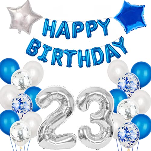 Oferta Globo cumpleaños azul, 23 decoración hombre, juego cumpleaños años, años, decoración (23)