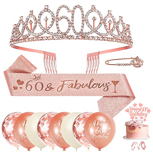 Comprar 60 Años Cumpleaños Corona BlackFriday Banda Decoracion 60 Cumpleaños Mujeres Beige Oro Rosa Corona 60 Anni Banda Cumpleaños Globos Cake Topper 60 Años Decoraciones De Cumpleaños Mujeres Rebajas 2024 | regaloscumple.com