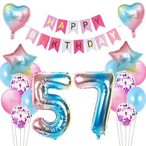 Comprar 57 cumpleaños para mujer juego decoración arcoíris globos 57 cumpleaños decoración 57 cumpleaños decoración para mujer Cumpleaños 57 años Top Precio 2023 | regaloscumple.com