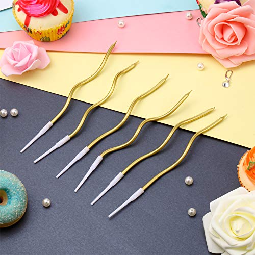 Comprar en Amazon 48 Piezas Velas   Cumpleaños Sinuosos Velas   Pastel Magdalena Espiral Metálico con Funda Velas   Tarta   Bobina Rizada Larga y Delgada para Decoración Fiesta Boda Cumpleaños (Oro Metalizado)