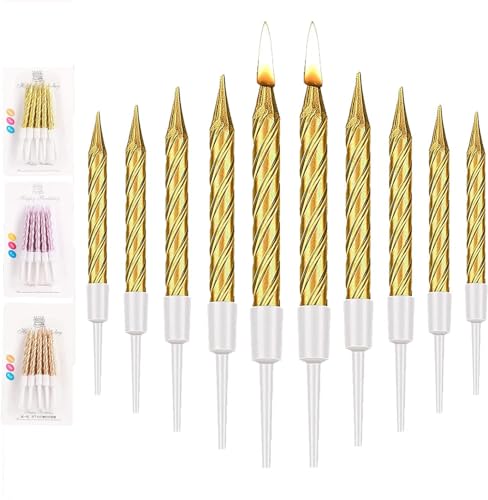 Comprar Velas Cumpleaños en Espiral 20 Pcs Velas metálicas para Promoción Pasteles con Soporte para cumpleaños Bodas Fiestas Cupcakes Decoraciones Aniversario(Dorado) Rebajas 2024 | regaloscumple.com