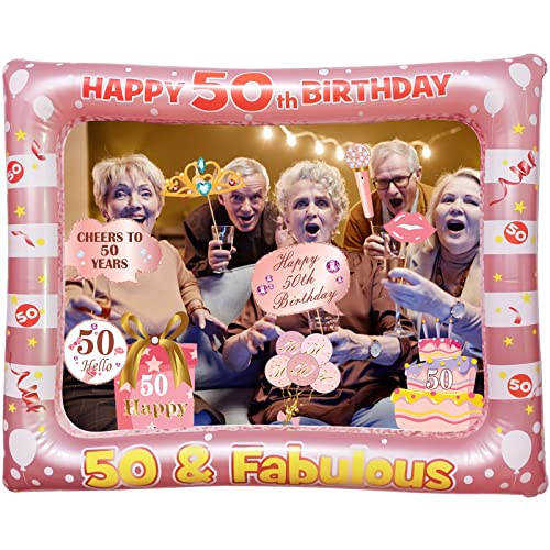 Dónde comprar en España Cumpleaños Años, Marco Inflable Rosa, Piezas Cumpleaños Booth Purpurina Cumpleaños Photocall Cumpleaños