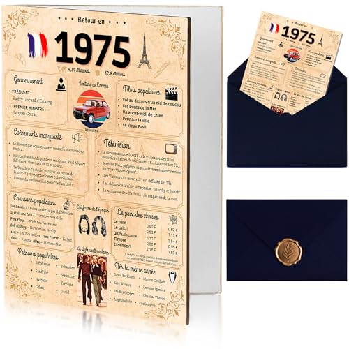 Consigue ahora NALKEEZ® - Tarjeta cumpleaños 50 años Navidad idea regalo para hombre mujer pareja original. Regalo Humor Fiesta Cumpleaños Sobre Y Sello De Cera Incluidos.Volver En 1974 Ofertas 2024 | regaloscumple.com