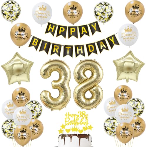 Consigue ahora Decoración globos 38 cumpleaños hombre Mujer Dorados Negros 38 Años Decoracion Cumpleaños tarta 38 Años Decoracion Cumpleaños hombre Deco Promoción topper tarta 38 Cumpleaños globo 38 años cumpleaños hombre Rebajas 2024 | regaloscumple.com