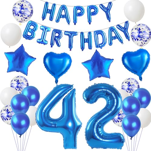 Comprar Globos 42 cumpleaños decoración hombre azul decoración cumpleaños 42 años decoración cumpleaños hombre decoración globos 42 cumpleaños bandera guirnalda decoración 42 años cumpleaños deco hombre Promoción Rebajas 2024 | regaloscumple.com