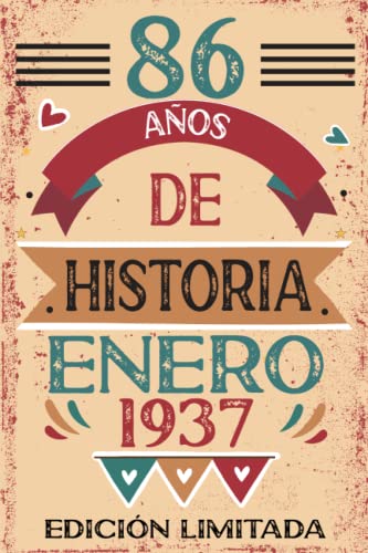 Consigue ahora 86 Años De Historia Enero 1937: Libro visitas cuaderno 110 páginas Catálogo felicitaciones idea regalo regalo Para la esposa novia mujer La madre Rebajas 2024 | regaloscumple.com