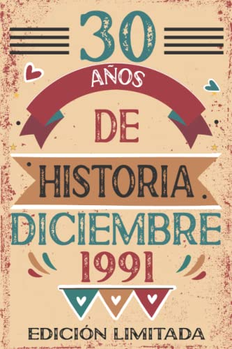 Comprar 30 Años De Historia Diciembre 1991: Navidad 30 años. Libro visitas cuaderno 110 páginas felicitaciones idea regalo regalo Para la esposa novia mujer La madre Rebajas 2024 | regaloscumple.com