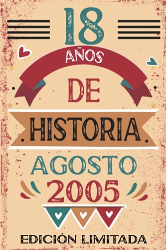 Consigue ahora 18 Años De Historia Agosto 2005: Libro Ideas para regalar visitas cuaderno 110 páginas felicitaciones idea regalo regalo Para la esposa novia mujer La madre Rebajas 2025 | regaloscumple.com
