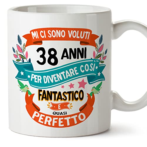 Comprar MUGFFINS Tazas 38 Cumpleaños - En Italiano - Mi ci sono voluti 38 Catálogo anni per diventare cosi fantastico - 11 oz - Regalo original y divertido Rebajas 2025 | regaloscumple.com