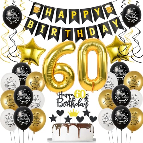 Comprar Decoracion 60 años cumpleaños Hombre Mujer Globos 60 cumpleaños oro negro Decoracion cumpleaños 60 años Hombre globos Catálogo Decoracion tarta 60 cumpleaños Hombre Globos cumpleaños 60 años Mujer Deco Top Precio 2024 | regaloscumple.com