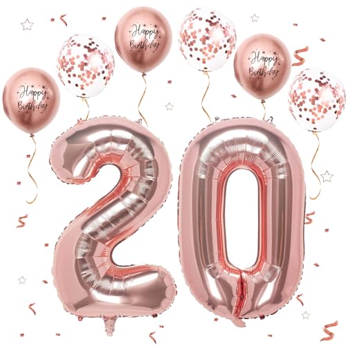 Comprar VUCDXOP Oro Rosa Número 20 Globos 40 Pulgadas Papel Aluminio Grande Número 0 y BlackFriday 2 Globos Globos Helio número 20 Globos Cumpleaños 20 para Hombres Mujeres Fiesta Aniversario (Nummer 20) Rebajas 2025 | regaloscumple.com