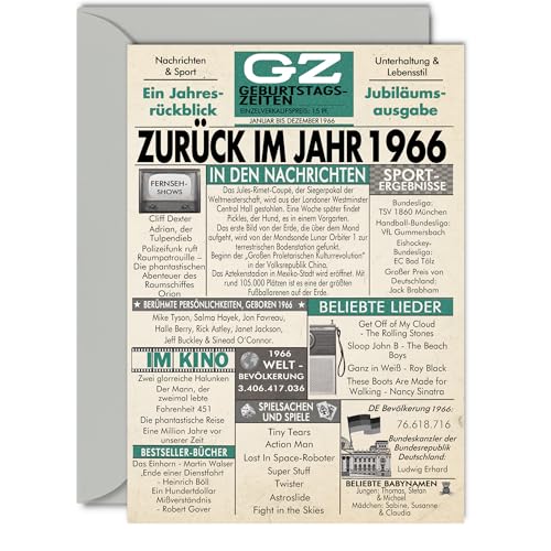 Consigue ahora Stuff4 58 Tarjetas cumpleaños para hombres y mujeres - Regreso al año 1966 Periódico - 58 Feliz Cumpleaños Aniversario Boda Tarjeta Vintage Nacido 1966 Tarjetas Promoción Felicitación A5 Rebajas 2024 | regaloscumple.com