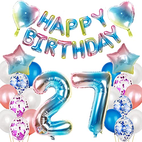 Consigue ahora Globos 27 cumpleaños color rosa 27 cumpleaños decoración para mujer arco iris globos Ideas para regalar para 27 años decoración cumpleaños globos para 27 Rebajas 2023 | regaloscumple.com