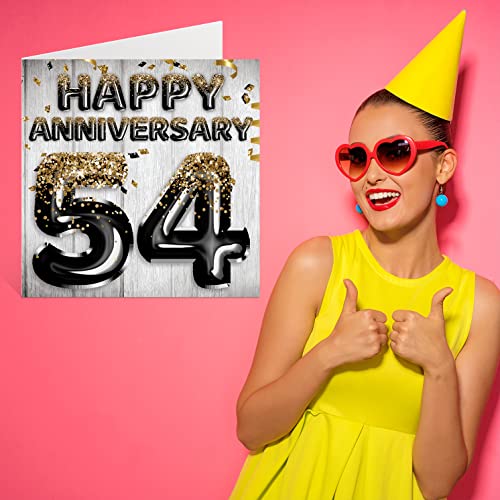 Comprar en Amazon Impresionante tarjeta de 54 aniversario para marido, novio, tarjetas felicitación la familia, 145 mmx145 mm cincuenta y cuatro aniversarios